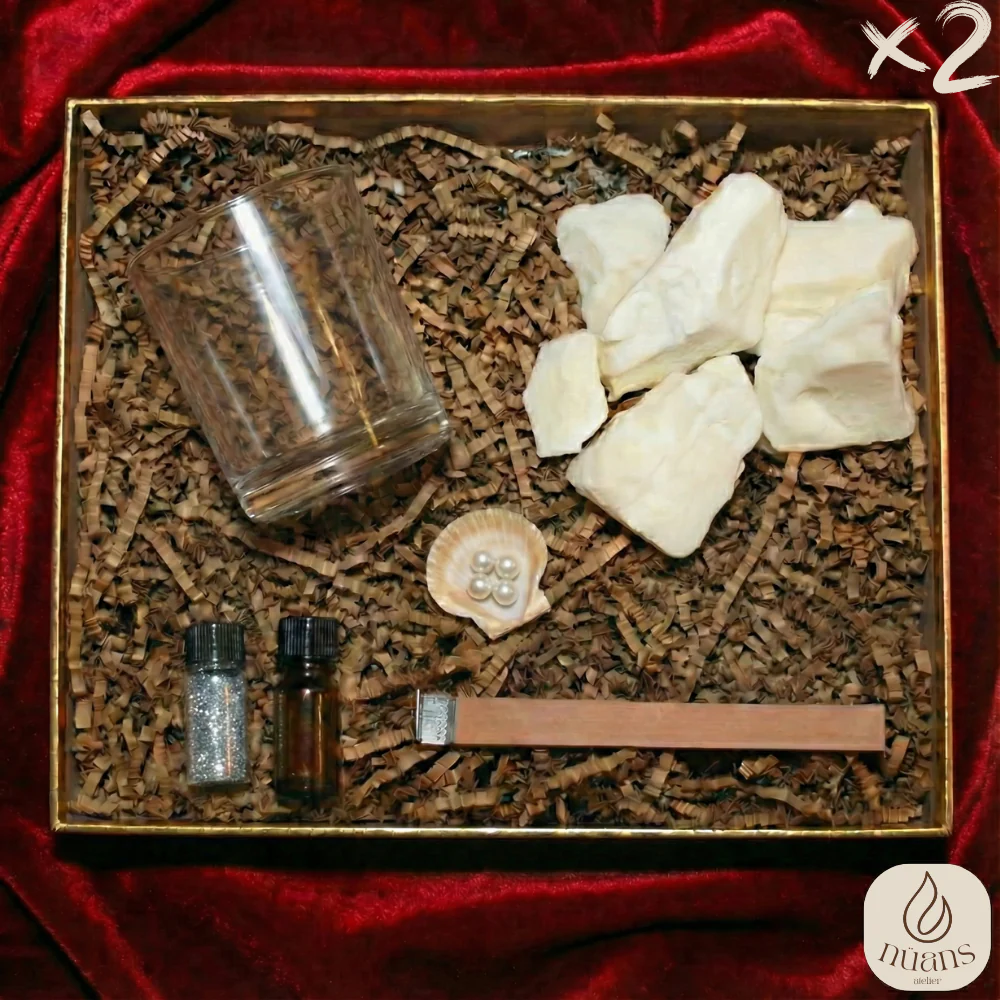 "Vanilla Pearl" Duo: Şömine Etkili İkili Soya Mum Seti | Warm Vanilla & Creamy