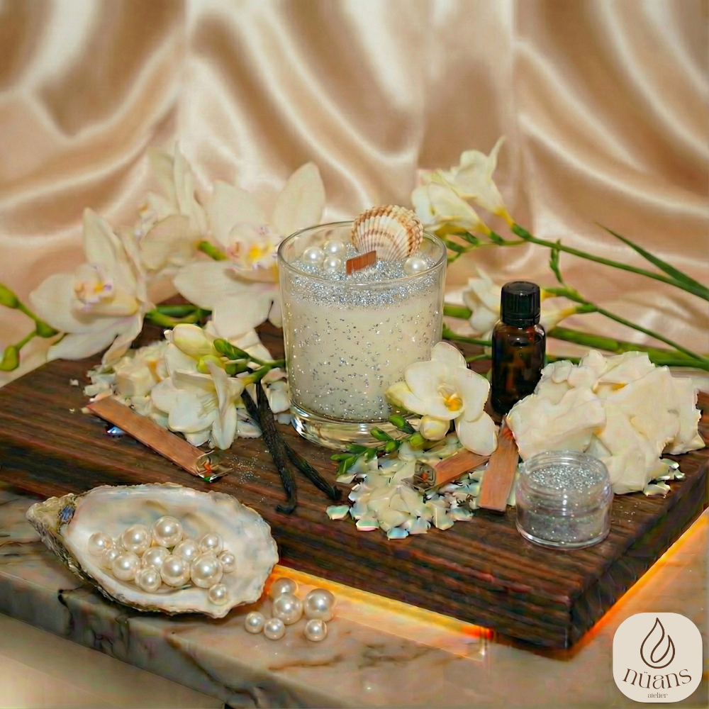 "Vanilla Pearl" Şömine Etkili Premium DIY Soya Mum Kiti | Warm Vanilla & Creamy Esanslı